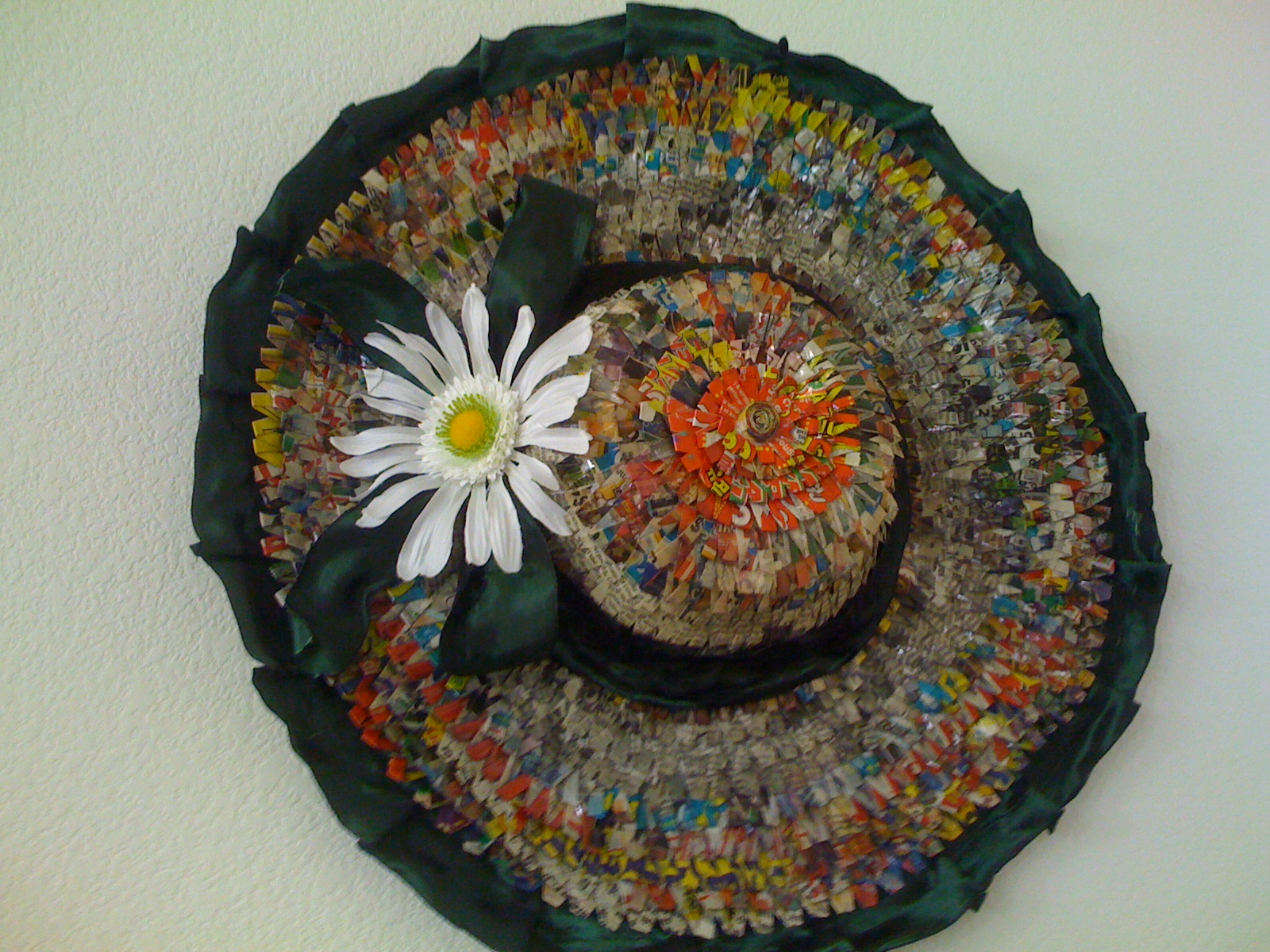 MY PASSION OF RECYCLING HAT i made out of newspapers MY UBIQUITOUS