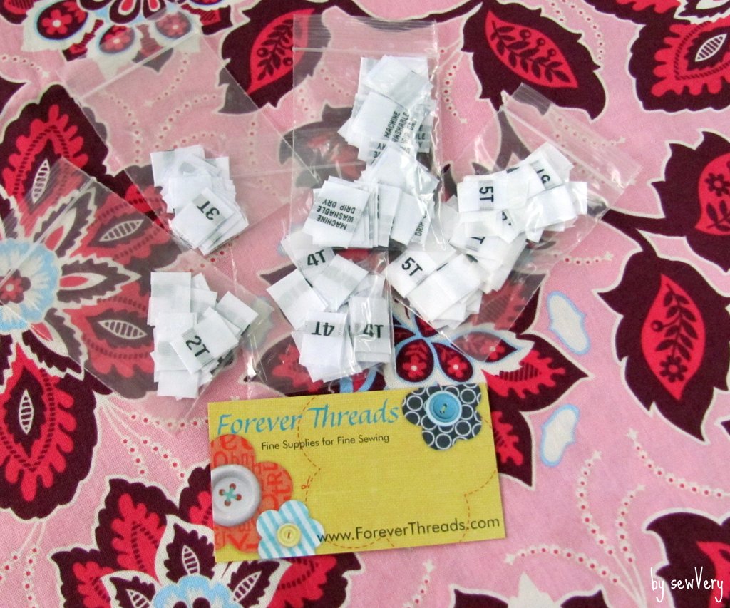 sewVery Clothes Sizing and Care Labels + Offer