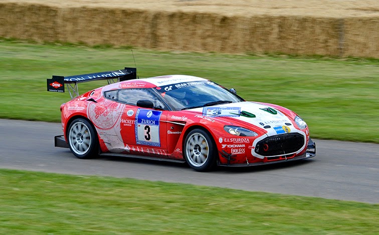Aston Martin V12 Zagato Racecar on the track