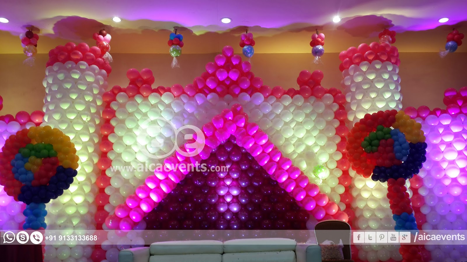 castle with balloons