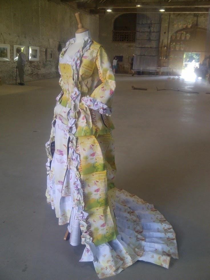 My paper dress, exhibited at Calke Abbey and Sudbury Hall, for the National Trust.