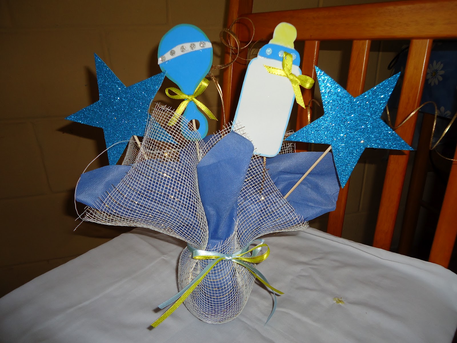 MANUALIDADES DE PARVULARIA CARITO!!! Centro de mesa para baby shower!!!