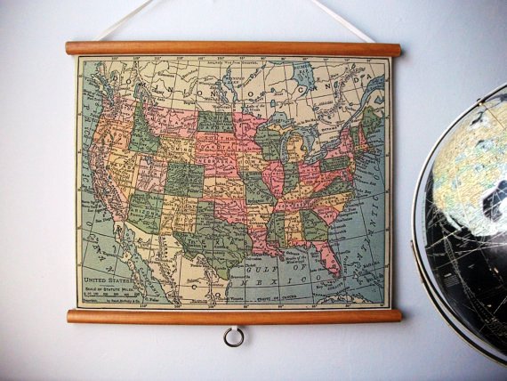 CHAD'S DRYGOODS: PULL DOWN MAPS - WALL ART