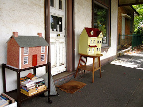 Entrance to The Old Tythe Barn dolls house shop at Blackheath