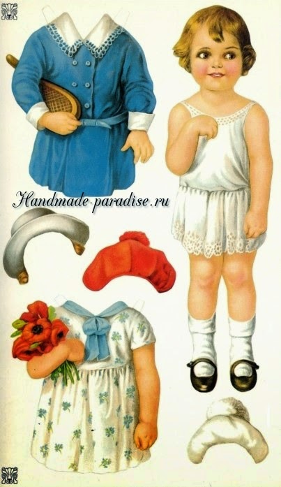 Бумажные винтажные куклы с одеждой