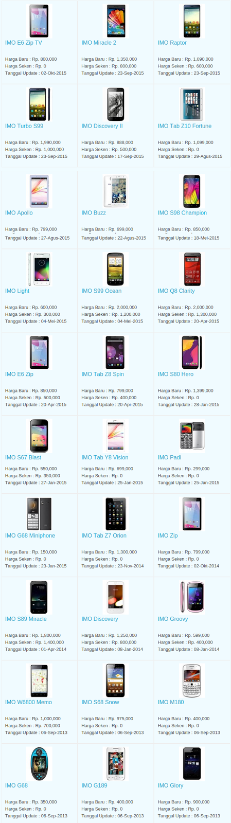Daftar Terbaru Harga Hp IMO Oktober 2015 Daftar Terbaru Harga Hp IMO Oktober 2015
