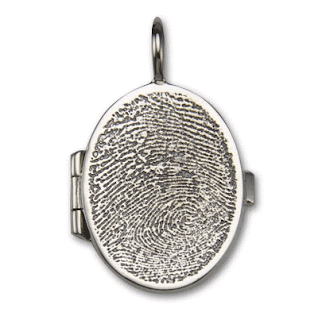 Sterling Silver Oval Fingerprint Locket