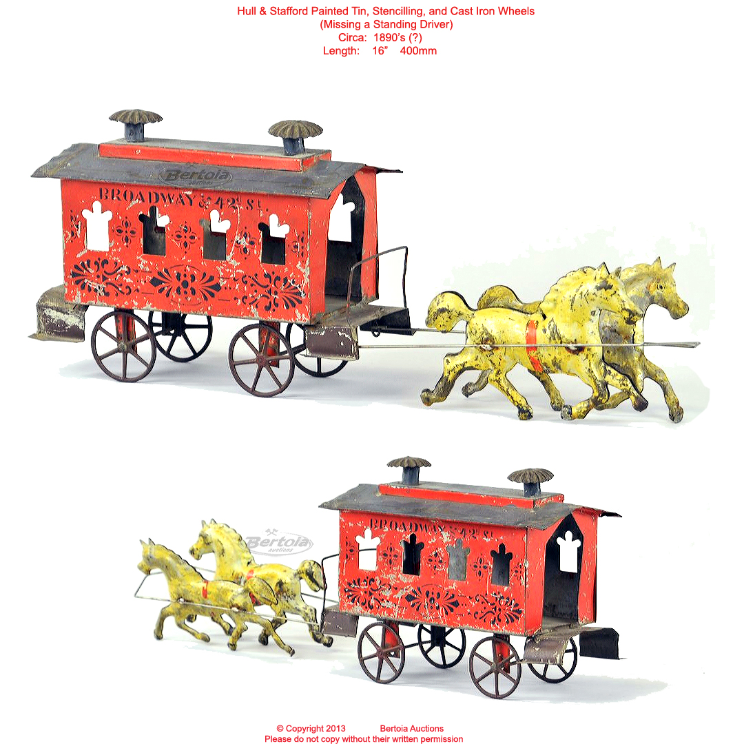 Old Antique Toys Hull and Stafford Early American Tin Toys