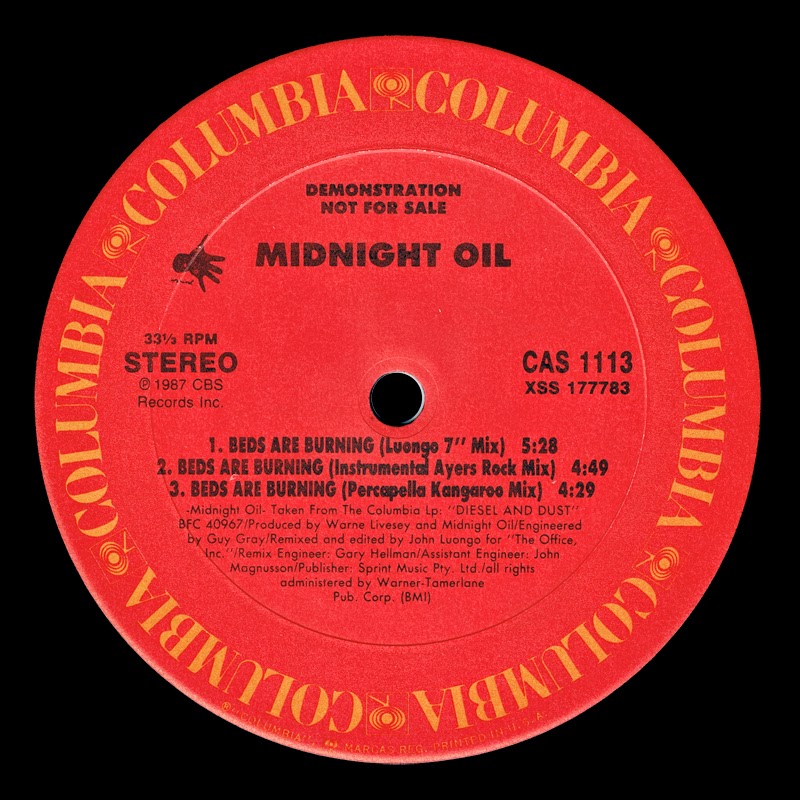 Retro Disco 80s Midnight Oil Beds Are Burning Maxi Single 1988