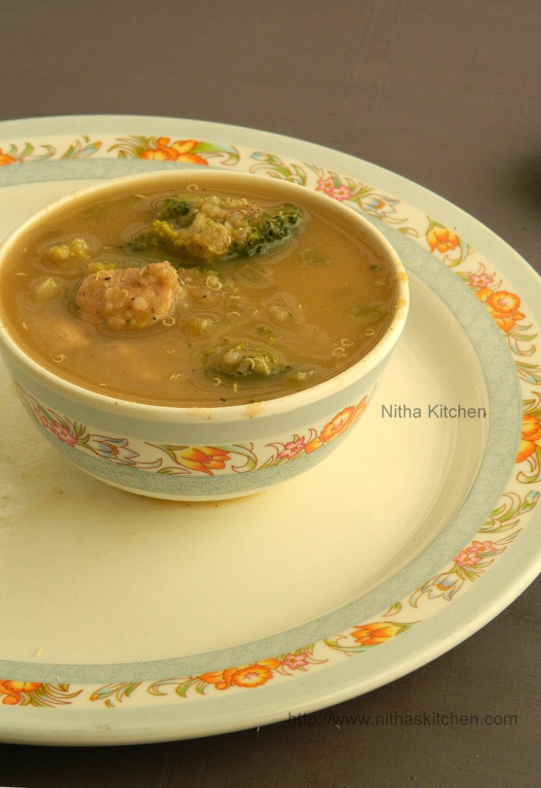 Nitha Kitchen Quinoa Celery Broccoli Chicken Soup Diet Soup Recipe