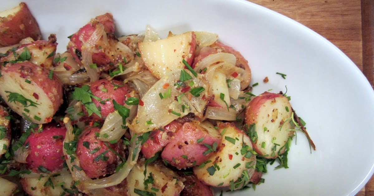 Mustard Aioli Baked Potatoes with Herbs
