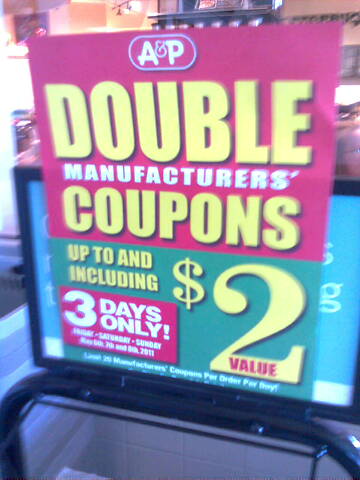 like PathMark. Coupons up