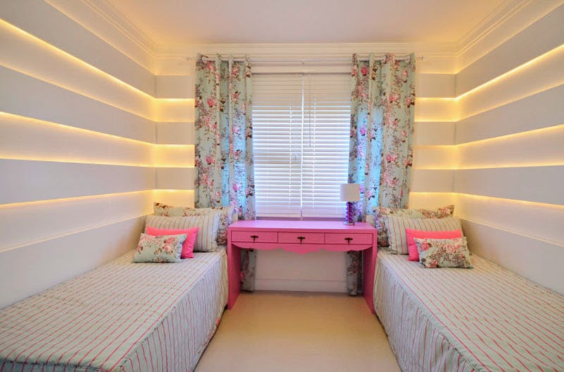 Cómo colocar dos camas en un dormitorio para niñas? : decoración ... Habitaciones de dos camas