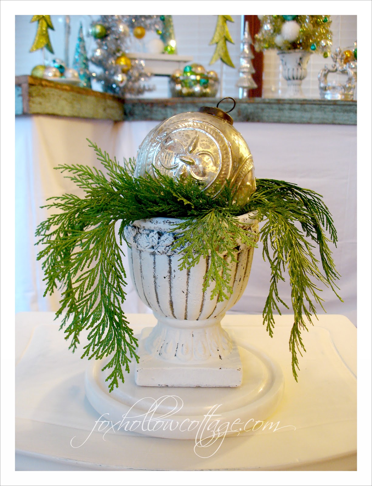 Decorating With Urns Christmas Edition  Fox Hollow Cottage