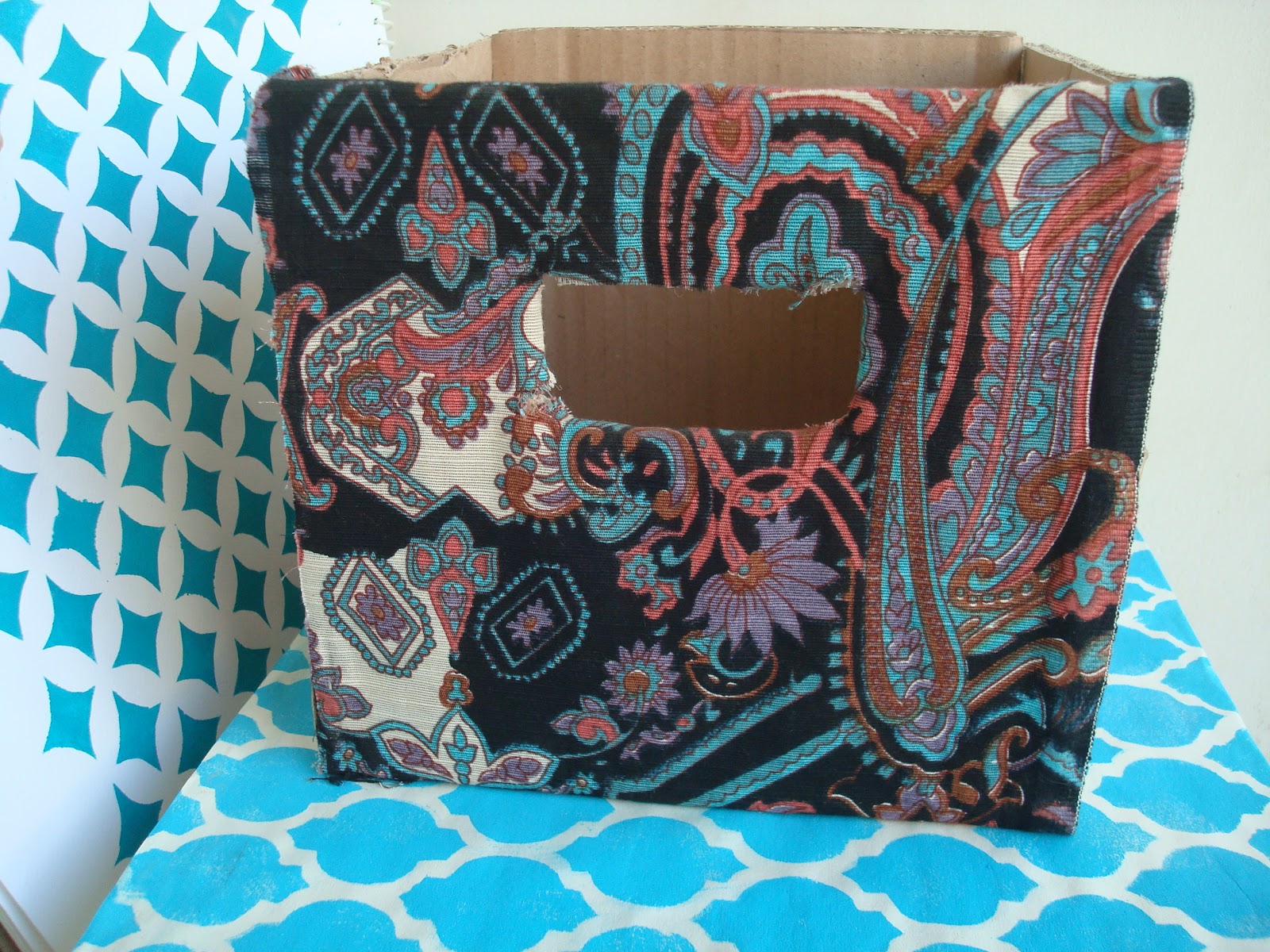 The Blooming Orchids Easy peasy DIY stenciled storage box