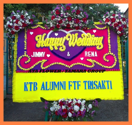 bunga papan wedding