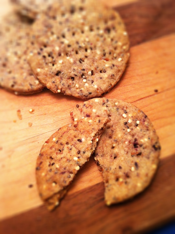 A Simply Raw Life QUINOA CHIA SEED FLAX CRACKERS WITH SPLIT PEA SOUP