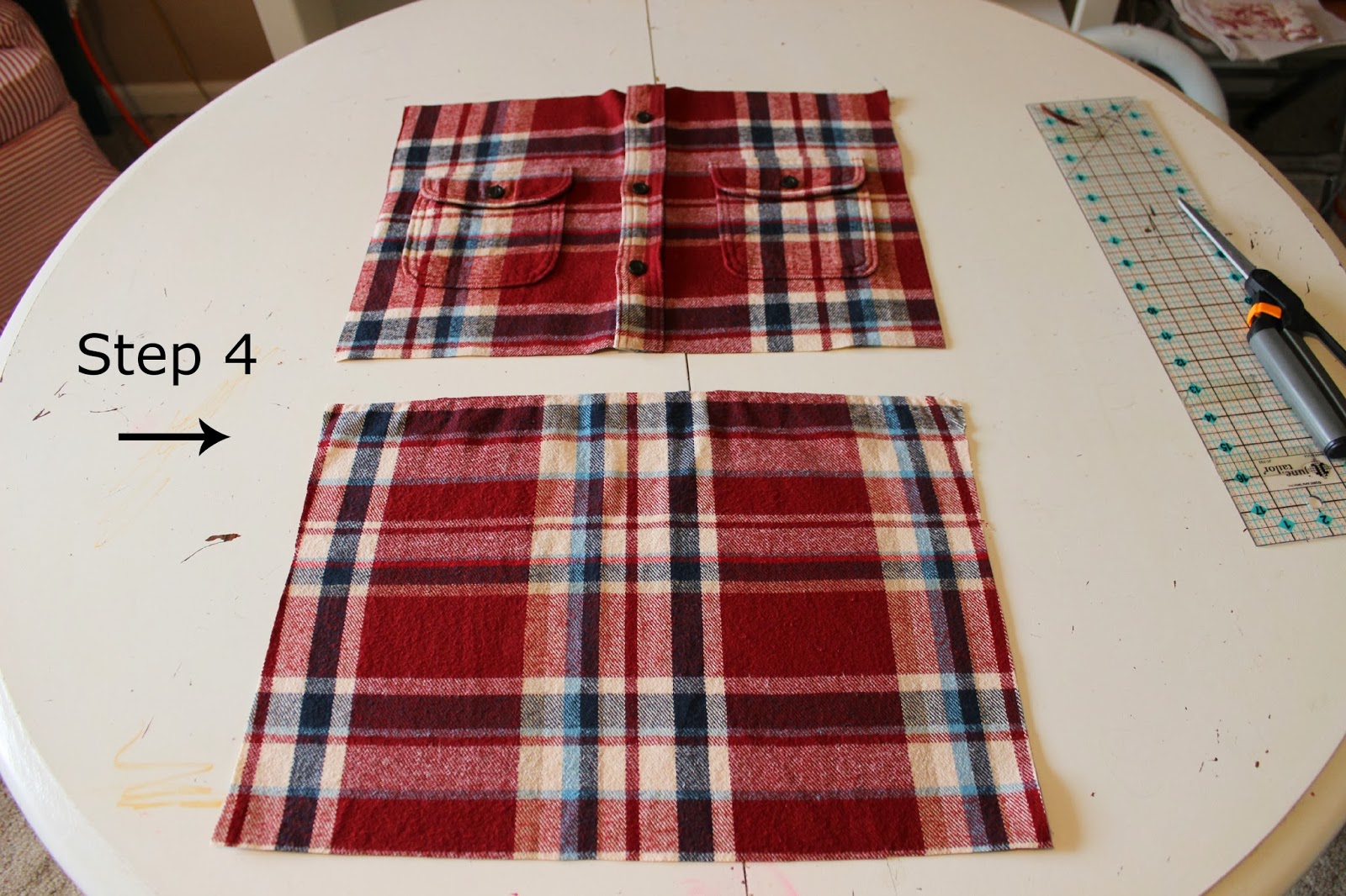 Happy At Home From Flannel Shirt to Pillow Cover A Tutorial