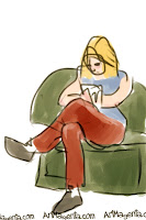 Reading the end first is a gesture drawing by illustrator Artmagenta fingerpainted on an iphone