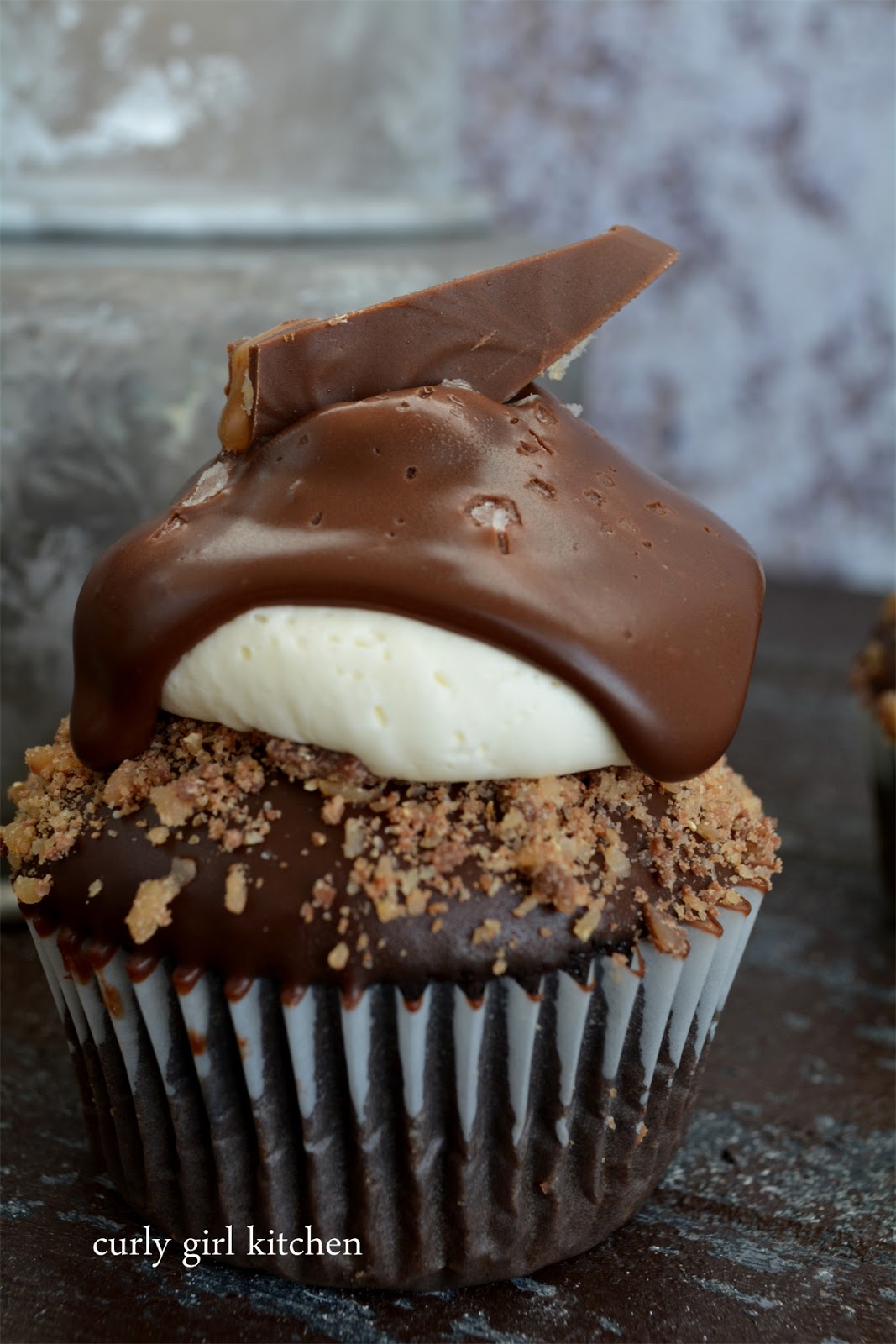 Curly Girl Kitchen Chocolate Toffee Cupcakes with a little Whiskey...