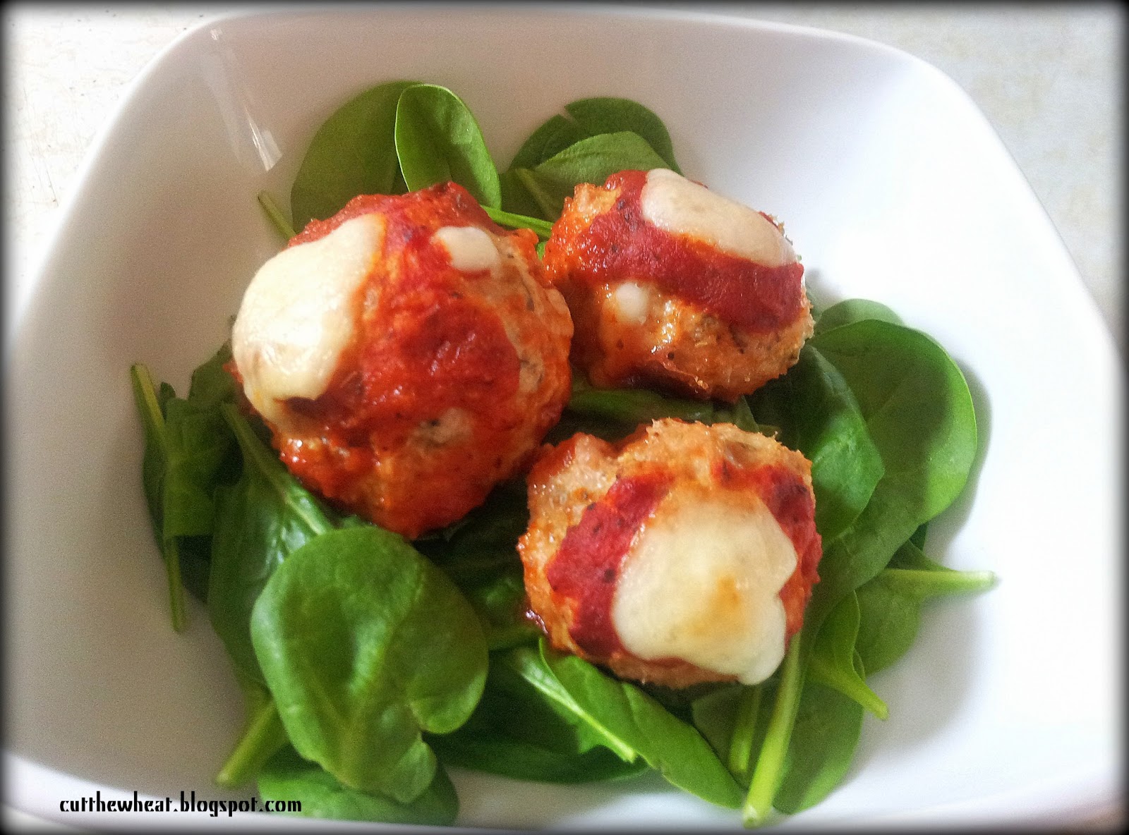Provolone Stuffed Chicken Parmesan Meatballs Gluten Free, Grain Free