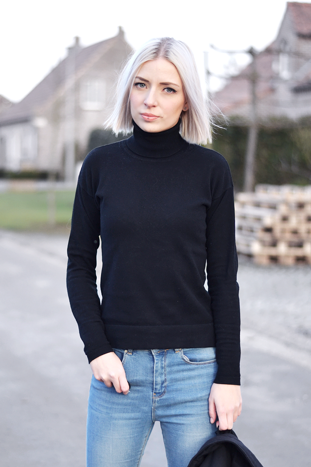 Mango, turtle neck, sweater, asos , ridley, jeans, outfit post, street style