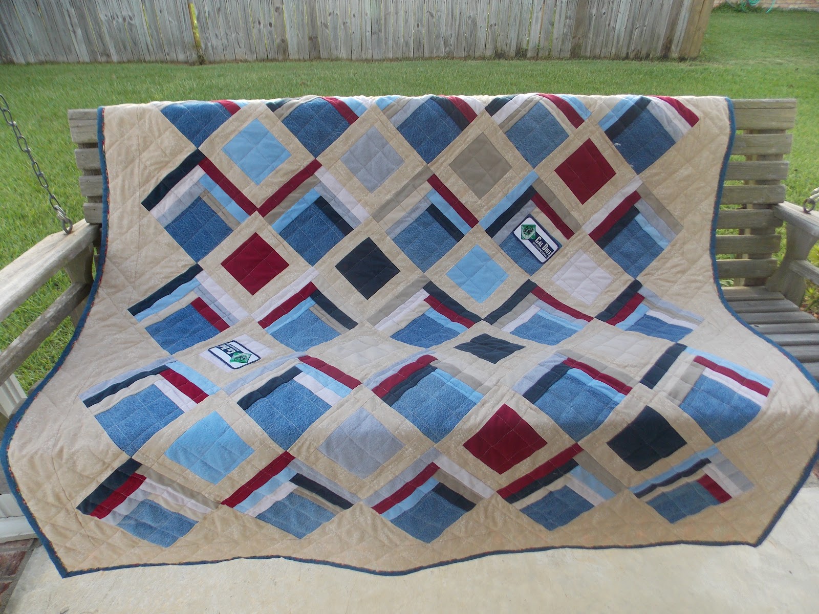 Betty's Love of Quilting Blue Jeans & Shirts Memory Quilt 2