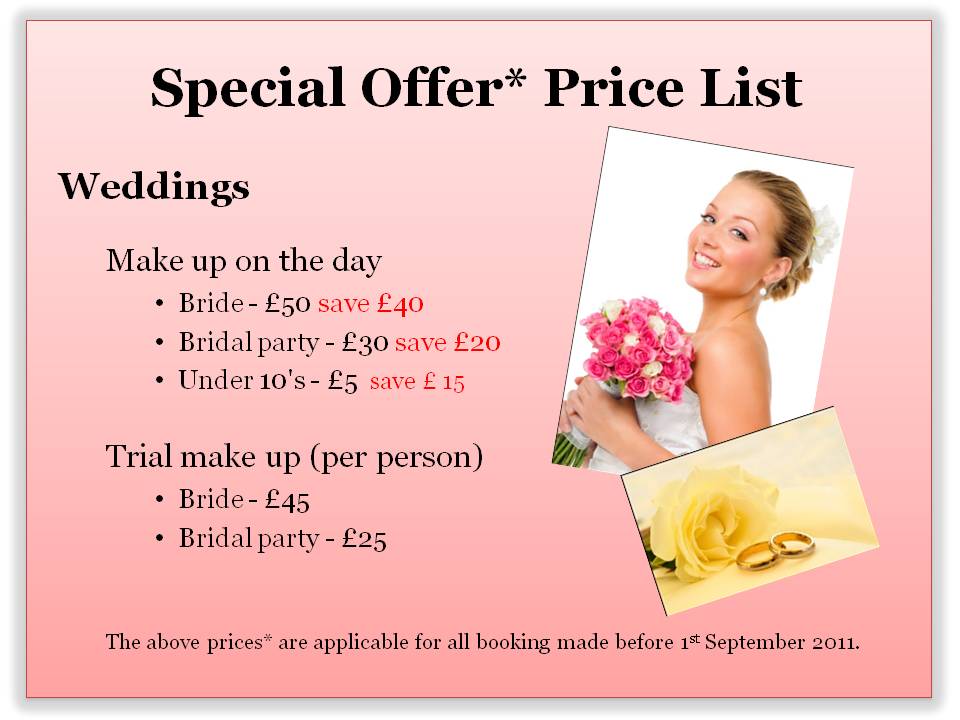 bridal makeup price