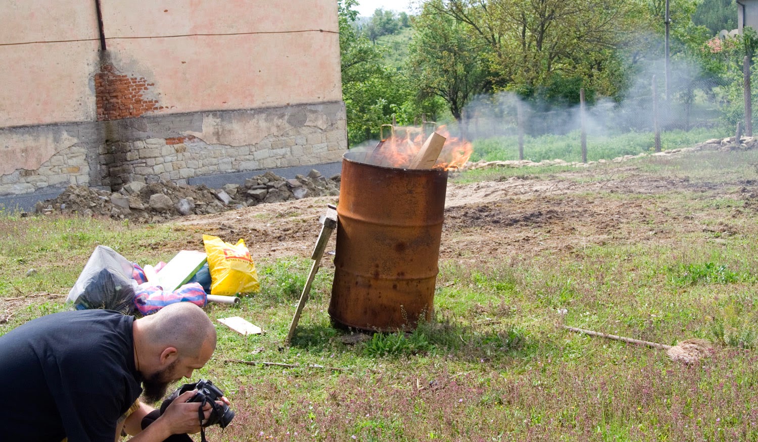 A picture of the fire, and me taking a picture of... A picture of the fire, and me taking a picture of...