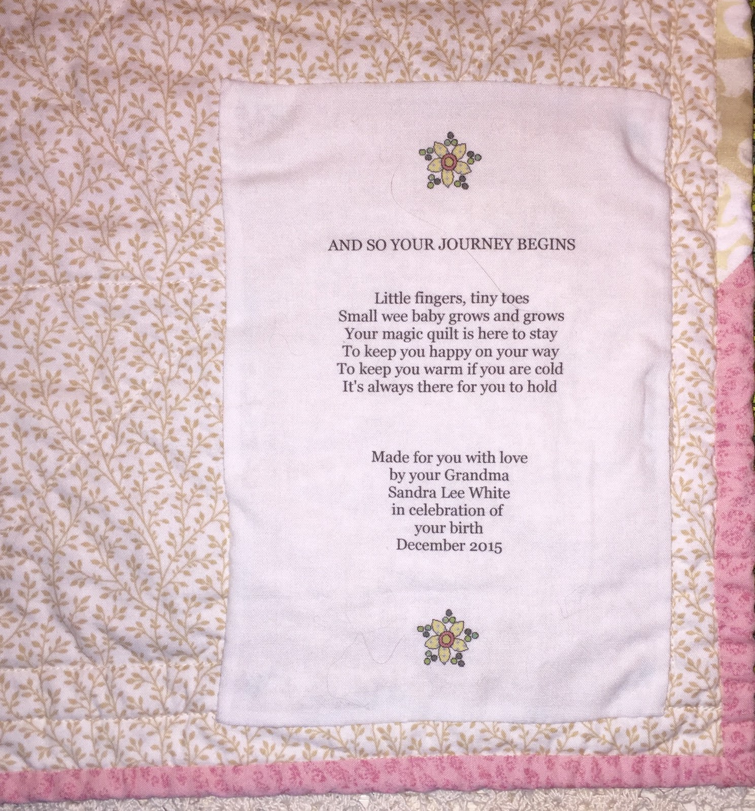 HAND PIECING BABY QUILT