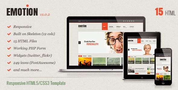 Ücretsiz Emotion HTML5/CSS3 Site Şablonu