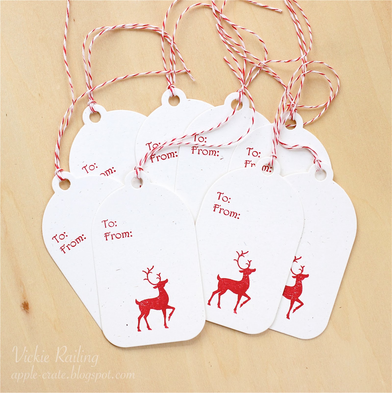 The Apple Crate: Reindeer Christmas Gift Tags