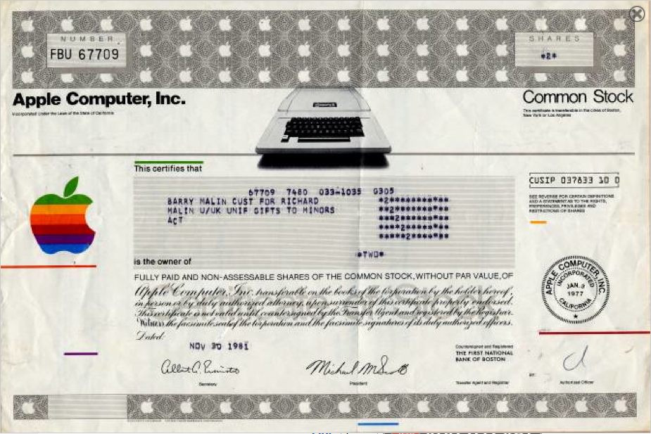Trust and Wealth Management Marketing Stock Certificates Going, Going