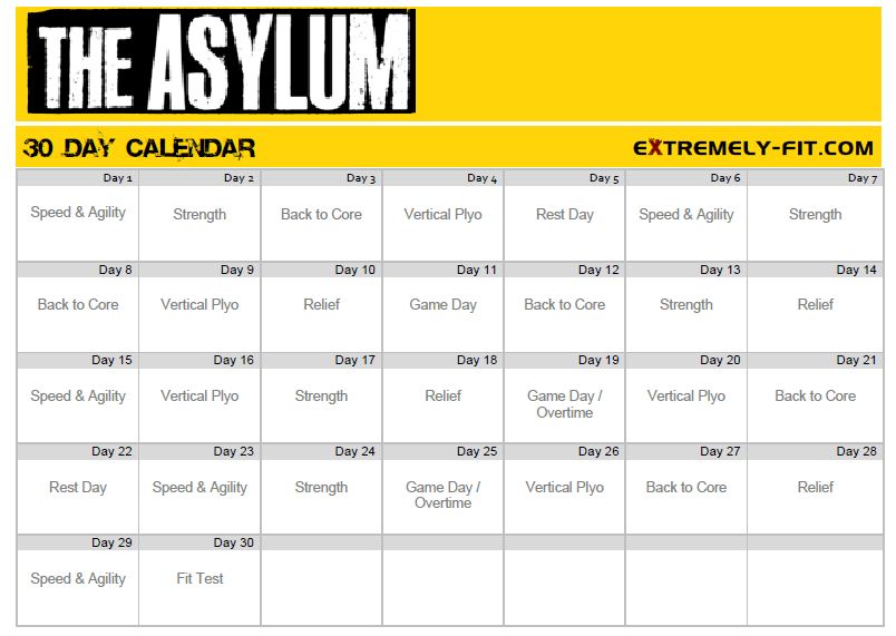 Insanity workout, 60 napos edzésprogram