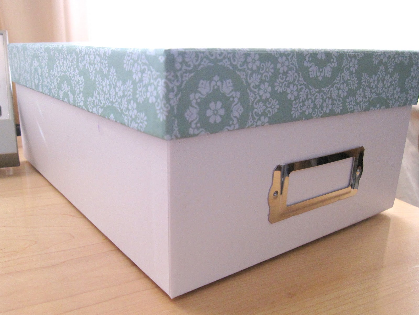 Happy Organized Home Covered Storage Boxes with Scrapbook Paper DIY