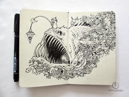 02-Angry-Angler-Filippino-Artist-and-Illustrator-Kerby-Rosanes-Pen-Doodles-www-designstack-co