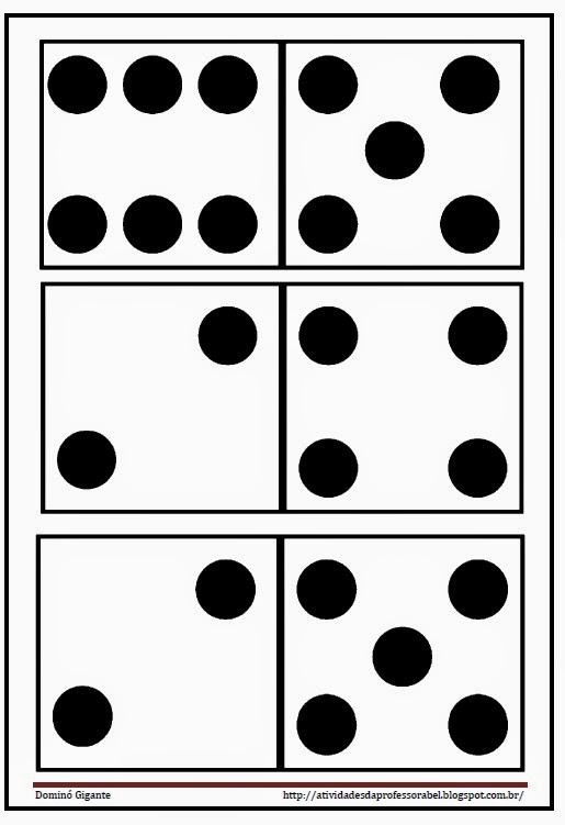 Modelo de conjunto de peças de dominó para imprimir