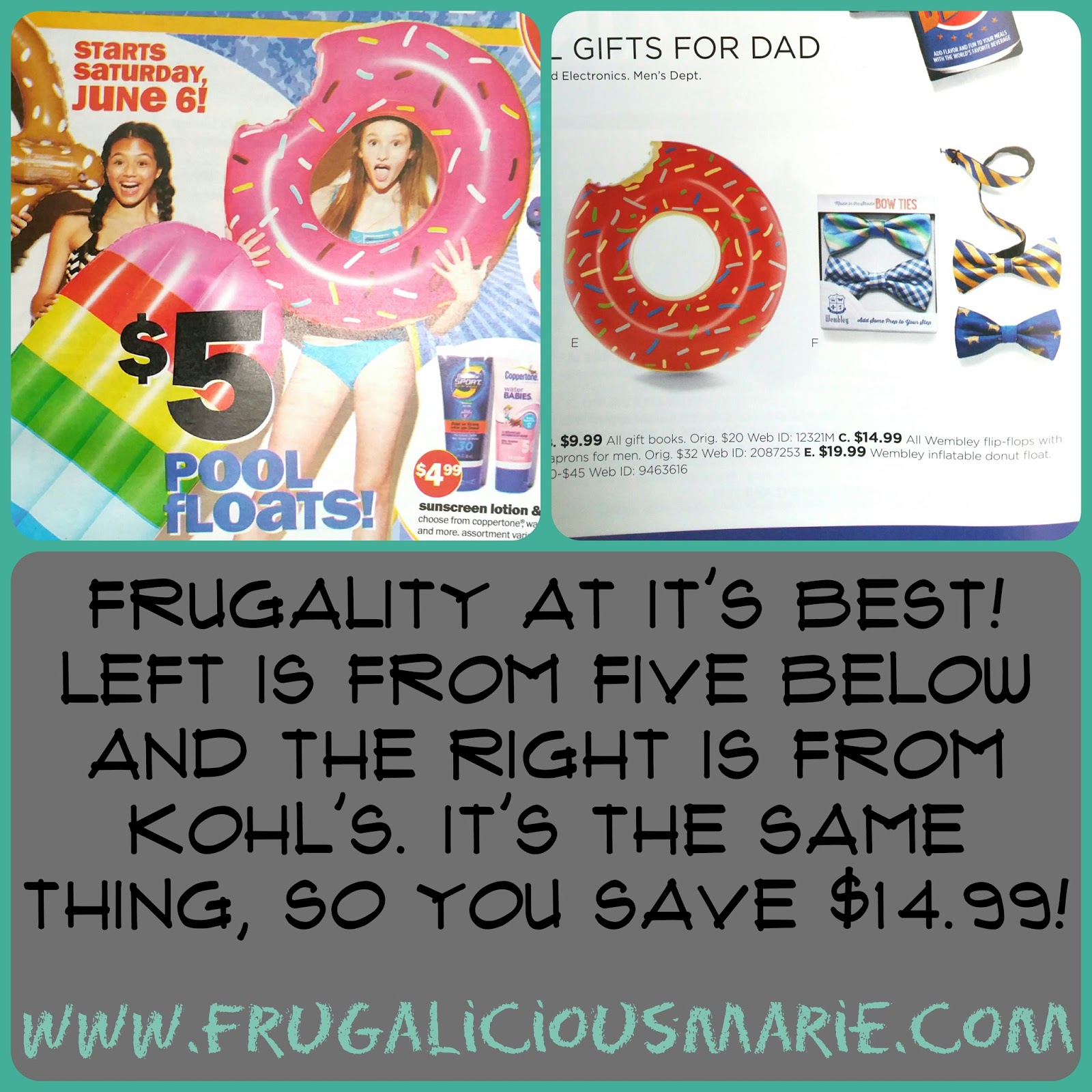 Frugalicous Marie Kohl's vs. five below = five below is the winner