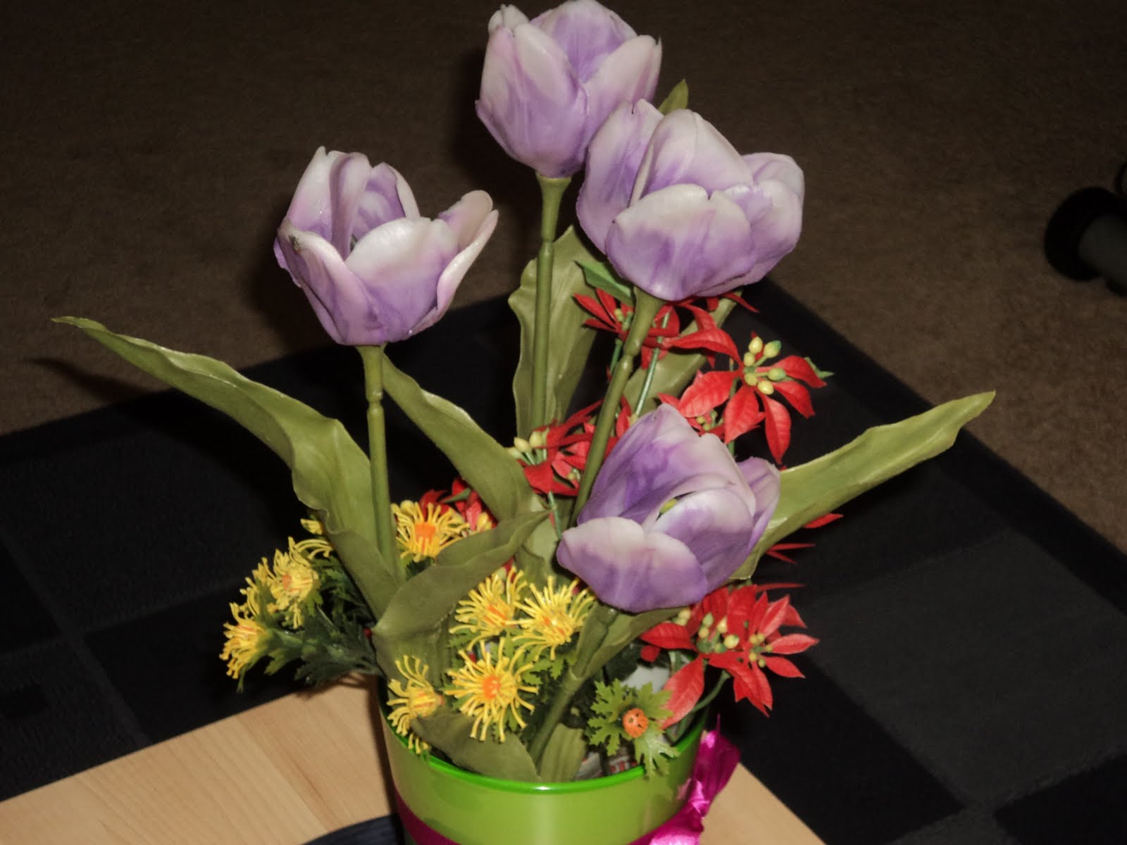 hot chocolate with leah Garage Sale Flowers Plastic Flower Arrangements