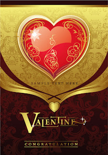 豪華なバレンタインデー向け背景 heart love pattern golden romance イラスト素材2