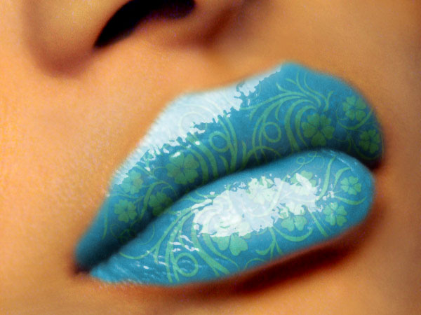 Simple Blue Lip Art