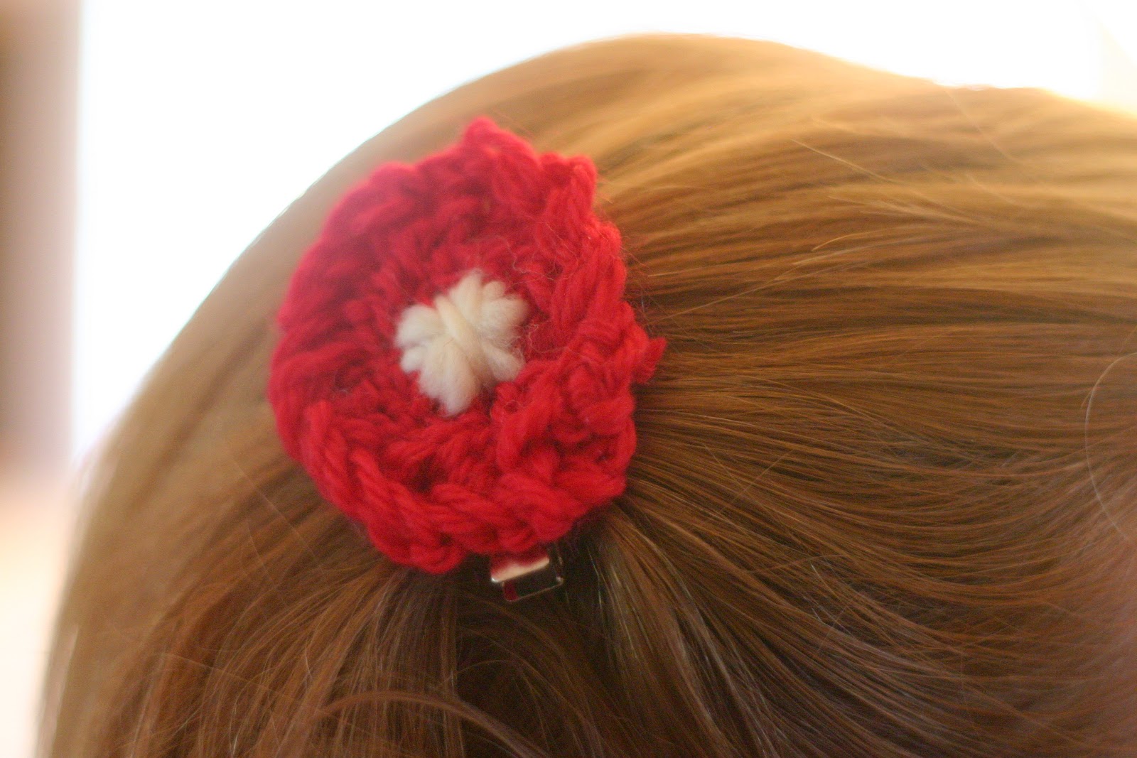 Naturally Mom fingerknitted flower hair bands and clips