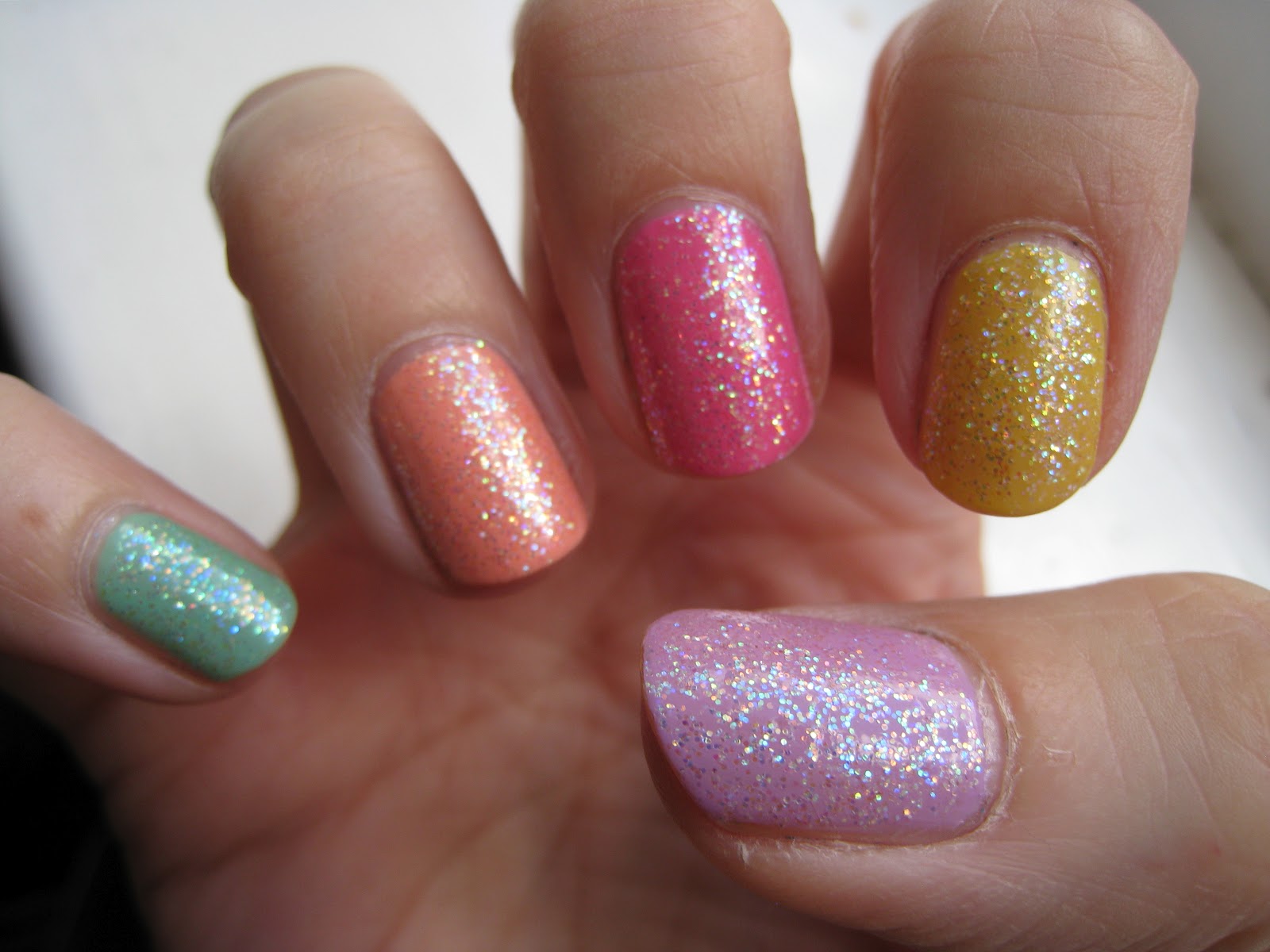 Naily perfect Care Bear Nails!