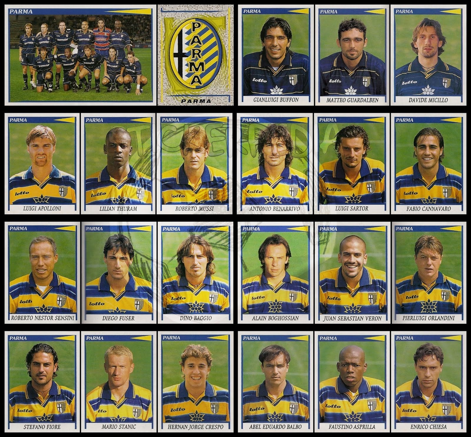 PARMA -New CHIESA EUROPEAN FOOTBALL STARS 97 Figurina-Sticker n