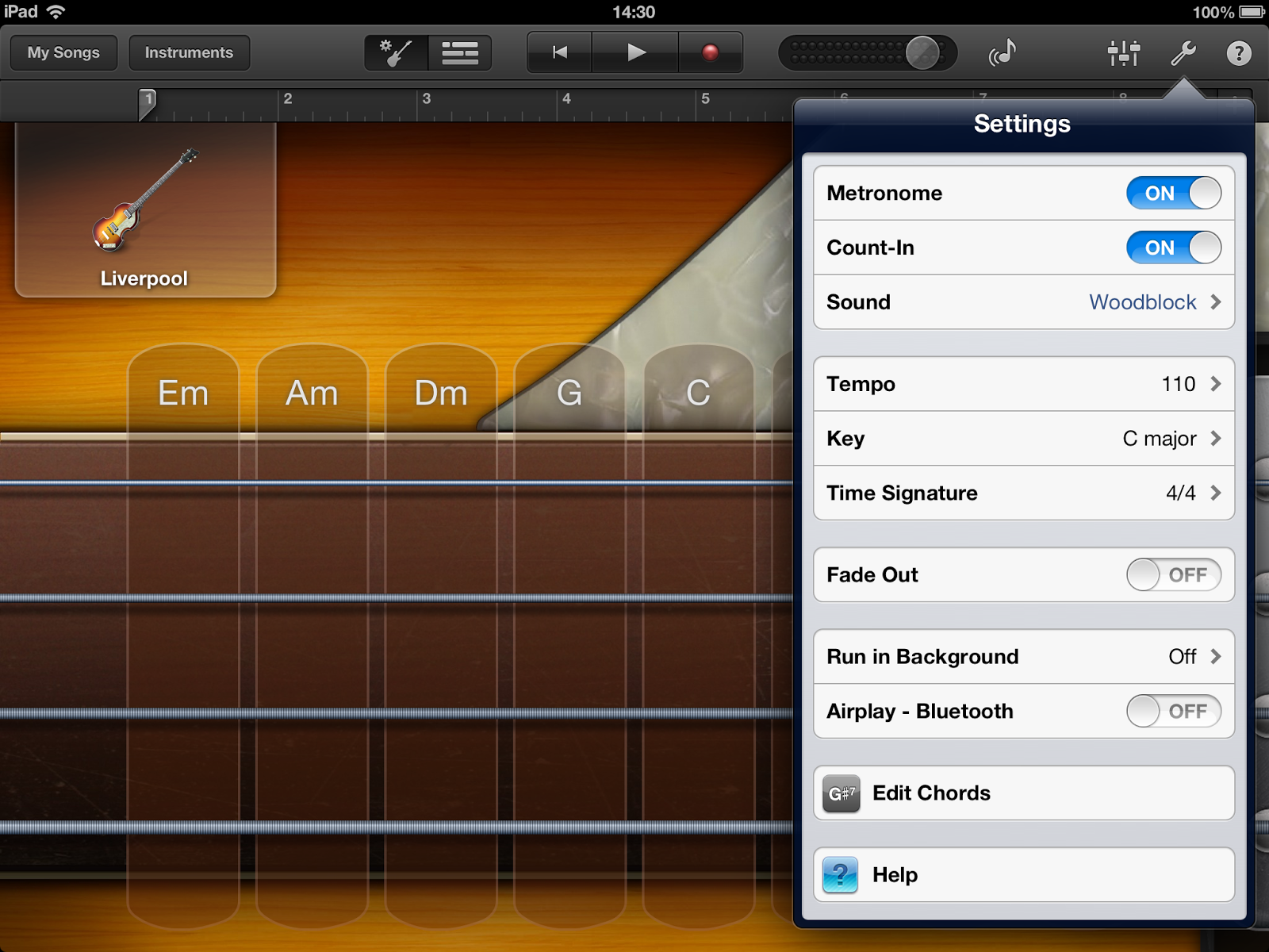 iPad and Music How to create a blues guide track in Garageband