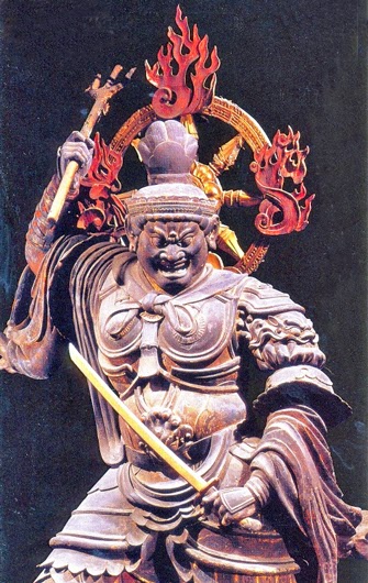 fig.7, Jikokuten: To temple, Kyoto, Heian period, the 9th century, wood, H.190cm, national treasure　