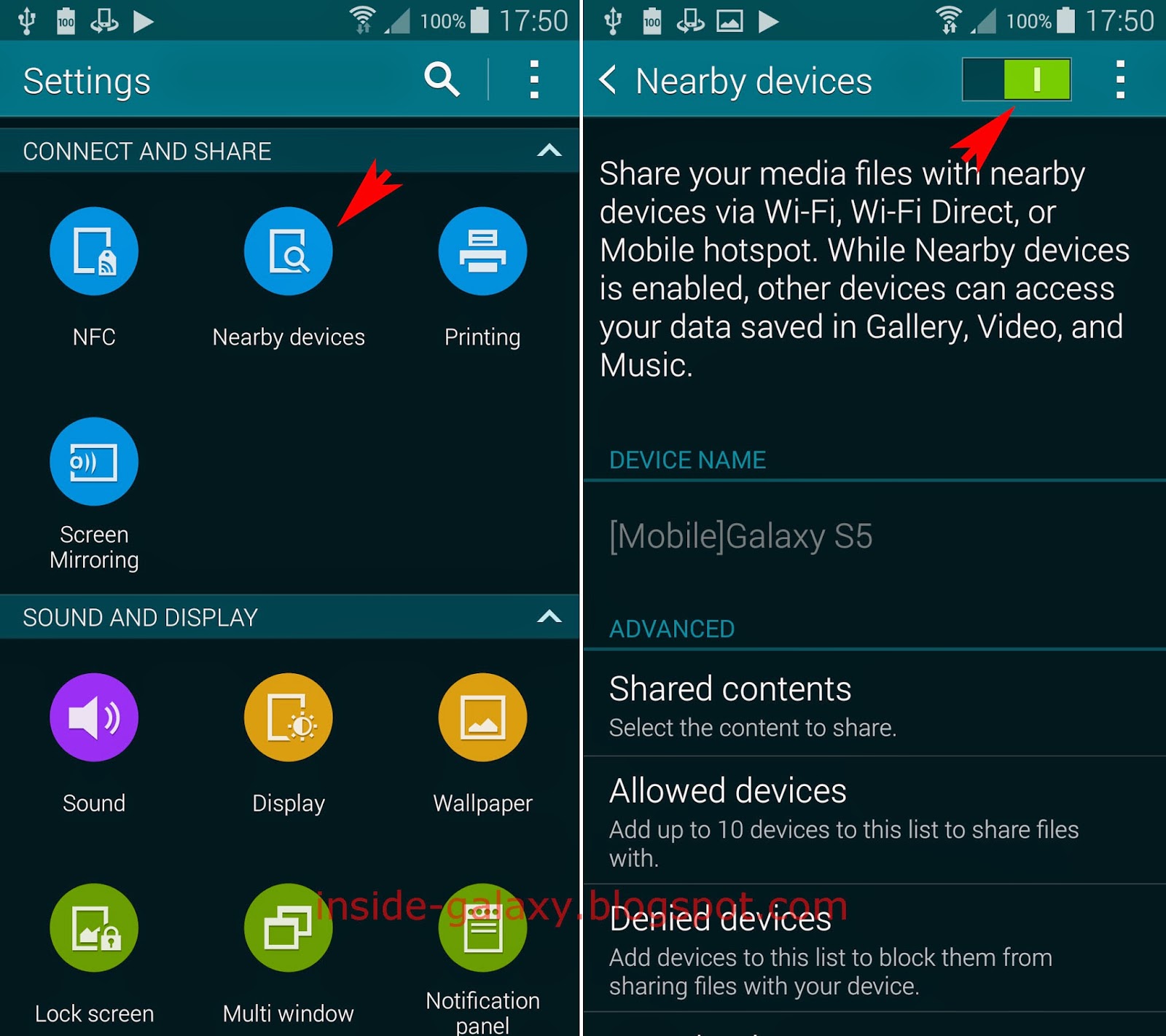 Inside Galaxy: Samsung Galaxy S5: How to Share Media Files Using Nearby