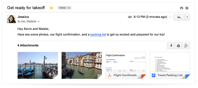 New Attachments in Gmail