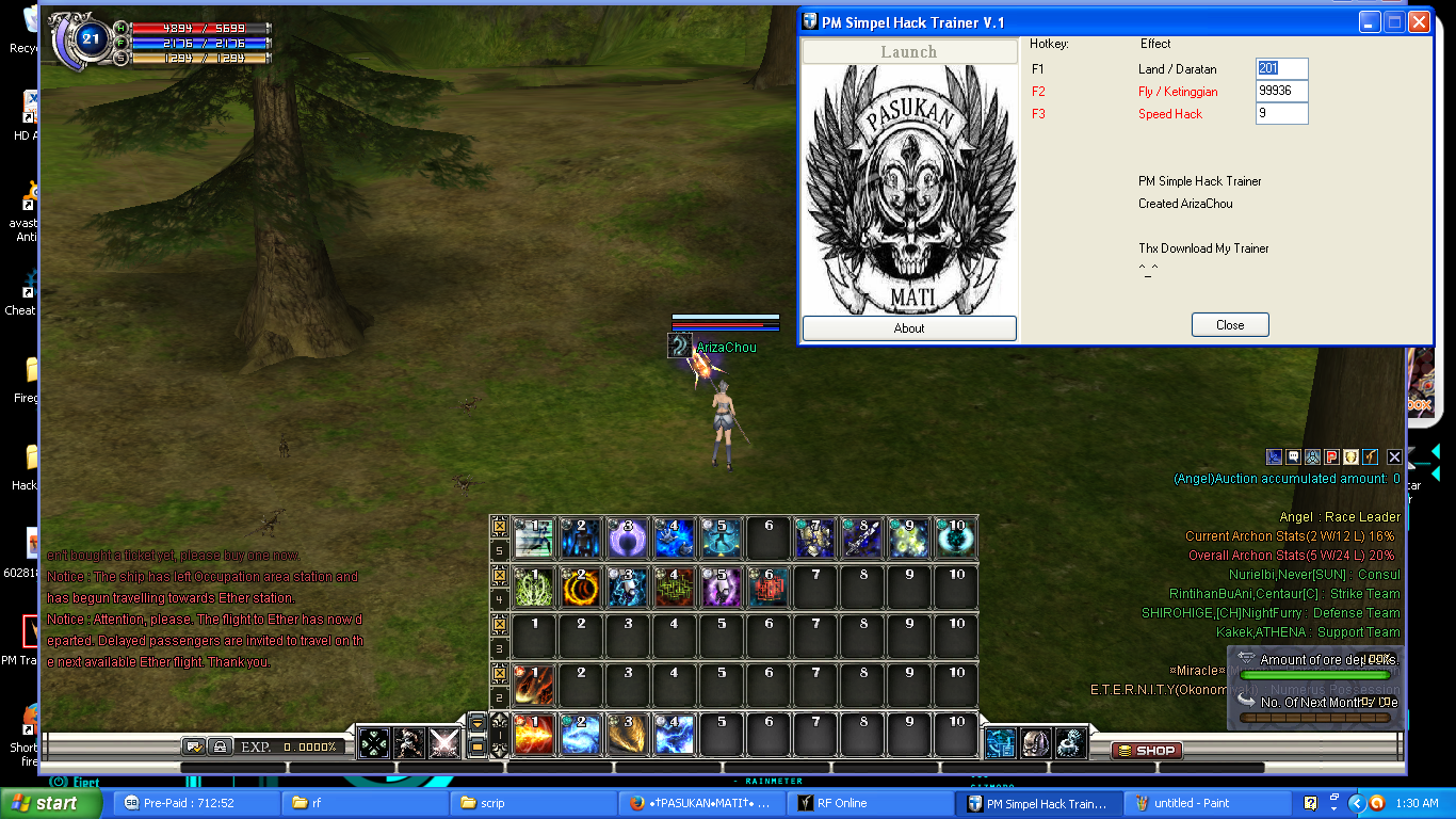 Full Gm Command Rf Private Server 2 1 5 S D 2 2 4 Pm Simpel Hack Trainer V 1