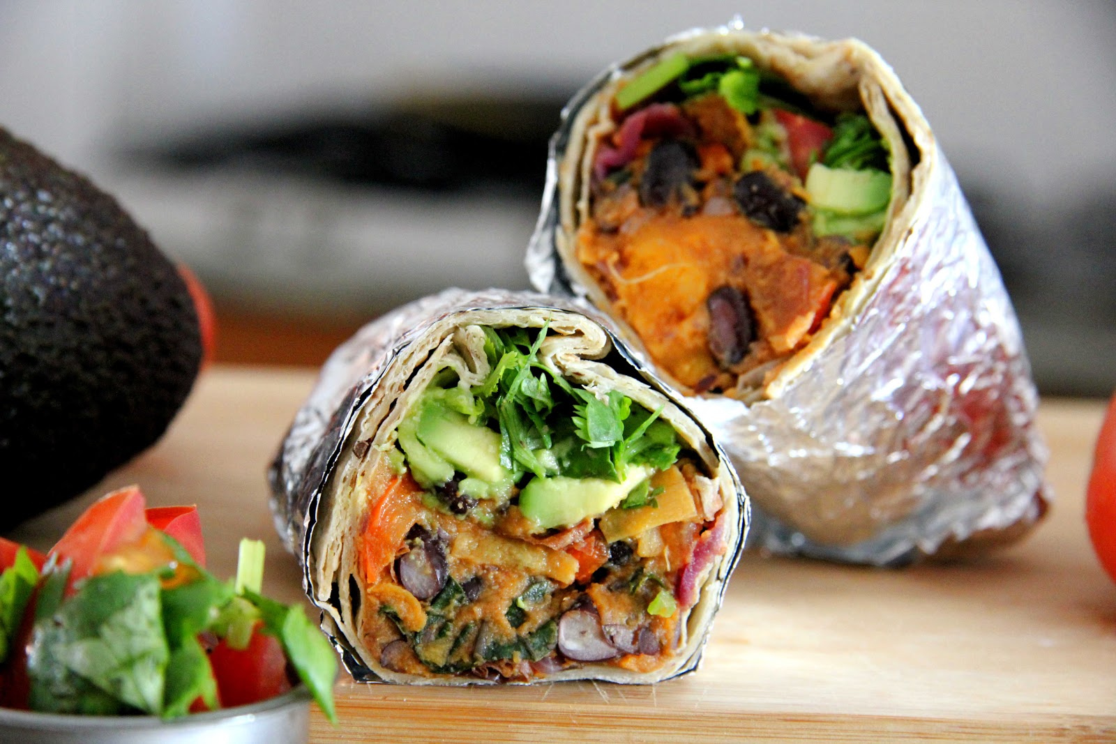 Tali's Tomatoes Spicy Bean and Sweet Potato Burritos